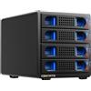cenmate Case Hard Disk 4 Baie con Ventola HDD/SSD SATA 2,5/3,5 con Cavo USB A/C 3.0 Case