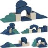 AIYAPLAY Set di 7 Costruzioni Morbide per Bambini in Schiuma e Velluto, Blu