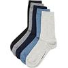 ESPRIT Solid Mix 5-Pack K So cotone tinta unita confezione di 5 paia, Calzini Unisex Bambini, Multicolore Black Grey Blue Beige Mix 0070, 23-26