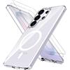Anoowkoa Cover Magnetica per Samsung Galaxy S26 Ultra 5G con 2 Pezzi Vetro Temperato,Adatto per MagSafe,Antiurto Paraurti AntiGraffio, Custodia Compatibile con Samsung S26 Ultra,Trasparente