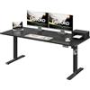 Devoko 150x60cm Scrivania Regolabile In Altezza, Piccola Salvaspazio Da Computer, Ideale Per Ufficio Casa, Studio E Gaming In Camera Da Letto, Nero