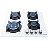 IsEasy Piano Cottura a Gas 4 Fuochi, Da Incasso, Pianos Cottura Gas 60cm, 7800W, Protezione Flame-Out, Gaz Naturale/Propano/Butano, Vetro Nero