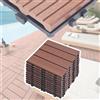 UISEBRT 11 piastrelle per pavimenti in WPC, effetto legno, per balconi, terrazze, piastrelle a clic, in plastica, per giardino, balcone, terrazza (30 x 30 cm, marrone)