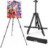 Ohuhu Cavalletto Pittura 43 a 168 cm, Ohuhu cavalletto per dipingere in alluminio con borsa portatile - Cavalletti da tavolo/pavimento ad altezza regolabile per artisti e studenti espositore su tela (Nero)