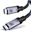 Yeecka Cavo USB C, 240W 40 Gbps PD 3.1 Cavo USB Type-C Ricarica Rapida, Video 8K@60hz, Compatibile con USB 4 Thunderbolt 4/3 per iPhone 17/16/15 Pro Max Air, Galaxy S25/S24 Ultra, Laptop, iPad, Monitor- 1 m