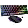 THE G-LAB Set tastiera e mouse da gaming, wireless, a membrana, silenziosi. Modello: G-Lab Combo Hydro, colore nero
