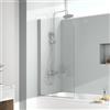 EMKE Pannello doccia pieghevole per vasca da bagno, 80 x 140 cm, divisorio doccia pieghevole per vasca da bagno e doccia, vasca da bagno in vetro di sicurezza da 6 mm