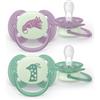 Philips Avent Succhietto ultra soft notte 0-6m cappuccio fluorescente no bpa per pelli sensibili- philips avent