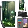 Haninsuze Cover per Samsung Galaxy A32 5G, Farfalla | Pelle PU Portafoglio, Porta Carte, Magnetica, Libro, Antiurto Custodia