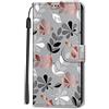 Nodigao per Honor 400 Smart Cover a Libro Pelle PU Portafoglio Magnetica con Disegni Animale Motivo Antiurto Case Flip Silicone Bumper Belle Kawaii Custodia - Grigio
