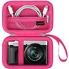 Canboc Custodia da trasporto Panasonic LUMIX DC-TZ99E/ TZ99/ TZ300/ ZS99/ ZS300/ LX10 / ZS80 / ZS100 Punto e scatto fotocamera, tasca in rete con cerniera adatta a cavo USB, batterie, rosero