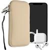 kwmobile Custodia in Neoprene con Zip per Smartphone XL - 6,7/6,8 - Astuccio Portacellulare a Sacchetto con Cerniera - Borsa in crema