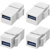 XMSJSIY Keystone - Adattatore jack USB 3.0 5 Gbps USB 3.0 tipo A femmina a tipo A presa Keystone Snap-in Socket Wall Plate Modulo Connettore per Outlet Panel Surface Box - 4 pezzi (bianco)