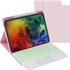 ROOFEI Tastiera per iPad di 10° generazione QWERTZ - 7 colori retroilluminati multi-touch con portapenne per le donne iPad 10° generazione 10.9'' 2022 (rosa)
