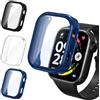 iVoler 3 Pezzi Clear Cover con Pellicola Protettiva per Xiaomi Redmi Watch 6 / NFC, Copertura Completa Custodia Anti-Graffio Ultra Sottile Morbida TPU Case, Trasparente + Nero + Blu