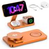 EXW Qi2.2 25W Stazione di Ricarica 3 in 1, Caricatore Wireless iPhone Base di Ricarica Apple Pieghevole per iPhone 17 16 15 14 13 12, Apple Watch 11-4/Ultra/SE, AirPods, con 35W Adapter