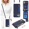 SailorTech Custodia per iPhone 16 Plus con porta carte di credito da donna, custodia in pelle per iPhone 16 Plus, portafoglio a tracolla con scomparti per carte di credito, cerniera, antiurto, da uomo