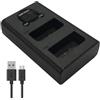 Dot.Foto LP-E10 Doppio Caricabatterie USB LCD (LC-E10E tipo) per Canon EOS 1100D, 1200D, 1300D, 1500D, 2000D, 3000D, 4000D