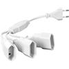 AXFEE 30cm Cavo di Prolunga, 250V Maschio a Femmina 1 a 3, Bianco