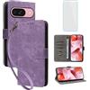 IUQXU Cover per Google Pixel 9/Pixel 9 Pro Libro con Vetro Temperato VIO | Blocco RFID,Antiurto,Supporto,Custodia in Pelle Portafoglio per Google Pixel9 Pro Pixel9Pro