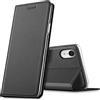 Verco iPhone XR Cover, Custodia a Libro Pelle PU per Apple iPhone XR Case Booklet Protettiva [magnetica integrata], Nero