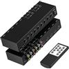 OseTub Switch HDMI/AV 8 in 1 con telecomando, 4K a 60 Hz 4:4:4, 4 ingressi HDMI e 4 × RCA a 1 uscita MI HD, HDR10/Dolby Vision, 18 Gbps, supporto 3D per TV/proiettore/monitor