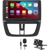 LSLYA Autoradio 2 DIN per Peugeot 207 2006-2015 con Android Auto Wireless CarPlay 9 pollici con Navigatore Telecamera Posteriore Bluetooth SWC FM Spotify Podcast USB Mic Telecamera Retromarcia