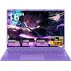 NOTODD PC Portatile Laptop 16 Pollici Portatile Celeron N5095 (fino a 2.9Ghz), Win 11 Notebook 12+512GB 1TB SSD Espansione丨Ventola di Raffreddamento丨Supporto 5G WIFI丨1920 * 1200 2K Schermo Doppio-viola