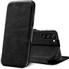 Verco Case per Samsung Galaxy S22+ Custodia, Cover a Libro Pelle PU per Samsung S22 Plus 5G Custodia Premio Booklet Protettiva, Nero