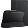 JETech Custodia per Samsung Galaxy Tab S9 FE+ / S9 FE Plus 12,4 Pollici, Sottile Traslucida Retro Trifold Folio Supporto Protettiva Tablet Cover, Supporta S Pen di Ricarica (Nero)