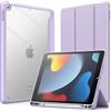 JETech Custodia per iPad 10,2 Pollici (9a/8a/7a Generazione, 2021/2020/2019) con Portapenne, il Involucro Posteriore Chiaro Trasparente Supporto Cover Sottile per Tablet Antiurto (Viola Chiaro)
