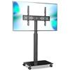 FITUEYES Carrello Porta TV con Ruote per 32-60 Pollici, 70° Girevole & 8 Altezza Carrello TV con Ruote in PU, Supporto TV da Pavimento, Max VESA 600x400mm