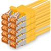 1aTTack.de 687391 Cat7-10x 0,25m - Cavo di rete Cat 7 Ethernet Lan 10 Gb/s PIMF LSZH Giallo