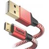 Hama Cavo USB 2.0 A maschio a spina di ricarica micro USB (480 Mbit/s, 3 A, nylon, 1,5 m) rosso