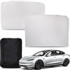 D-Lumina Tetto Parasole per Tesla Model 3 (2021-2022) | Tetto Apribile in Vetro Parasole Protezione dai Raggi UV, Parasole Pieghevole per Tesla Model 3 (2 pezzi/Beige)