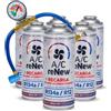 FullCarX AC RENEW Kit Ricarica Aria Condizionata Auto Sostituto Gas Refrigerante R134a e R12 Manometro LP Carica Clima 220g Maggiore Rendimento Naturale Facile Usare Compatibile Auto 1992-2016 Confezione da 6