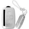 XENDRO Custodia per portachiavi in argento con brillantini, adatta per Land Rove Discovery LR4 a9, Range Rover Evoque Sport Velar, adatta per Jaguar F-Pace XE XF XJ accessori portachiavi senza chiave