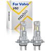 ROADSUN Fari LED 3570 CSP ad alta luminosità, 120W 20000LM Faro LED ad alta luminosità, 6000K Bianco, Anabbaglianti H7, Dissipazione del calore con tubo di rame singolo, For Volvo V60 2015-2018