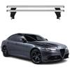 OMAC Barre Portatutto Trasversali Alu per Alfa Romeo Giulia 2015-2026 - Bloccabile - Scanalatura a T - Testato City Crash - Max. 50 kg Argento