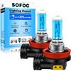 SOFOC H8 12V 35W Halogen Bulb 1500+LM White Headlight Low Beam Light & Fog Light Replacement Single Filament PGJ19-1 2Pezzi