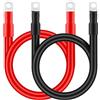 QWORK® 2 Pezzi Cavo Batteria M8x50cm, Cavi in Rame 35mm², Cavo Elettrico 12V con Morsetti a Occhio, per Auto, Moto e Altro