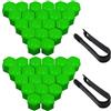SKYPRO Set di 40 coperture decorative per bulloni delle ruote dell'auto, 19 mm, con set di strumenti di rimozione, colore verde