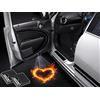 NewL 2 Pz Led Luce di benvenuto della porta dell'auto per il logo dell'aquila Simbolo proiettore luci ombra fantasma (Cuore di fuoco rosso)