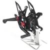 Arashi (Version2.0) Regolabile Pedane Arretrate Pedane Poggiapiedi per Ninja ZX6R ZX636 2025, Motorcycle Accessories Parts Nero Accessori Pedalino Posteriori Pedaline