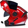 Casco Modulare Bluetooth, Casco da Moto Integrale Omologato ECE, Casco Modulare con Doppia Visiera di Comunicazione Interfono Integrato, per Adulti, Donne E Uomini Adulti Casco