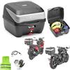 CLICK&GO BAULETTO PICCOLO PER MOTO SCOOTER B32 GIV 32 LITRI COMPATIBILE CON P IAGGIO LIBERTY S 150 VALIGIA BAULE PER PORTAPACCHI POSTERIORE COMPLETO DI PIASTRA+KIT MONTAGGIO 1 CASCO MODULARE
