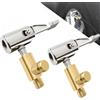 YUEMING 2 Pezzi Connettore Valvola di Gonfiaggio Pneumatici, Clip per Pompa Aria Valvola Pneumatico Adattatore Ugello Filettato, Connettore Valvola di Gonfiaggio Pneumatici per Motociclette Auto