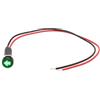 VGOL Indicatore LED da 8 mm per cruscotto, 12 V-36 V, con cavo, per auto, barche, camion e furgoni (verde, indicatore di direzione)