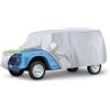 ZWPARTS Copriauto Adatto per Citroen Mehari 1968-1988, Argento Copertura Completa per Garage Impermeabile con Porta con Cerniera per Protezione da Neve, Pioggia e Tutte le Condizioni Atmosferiche