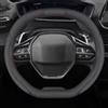 YSNFDN Auto Coprivolante per Peugeot 3008 2016-2023, Copri Volante Antiscivolo Traspirante Durevole Protezione Volante,Auto Coprivolante, Auto Interni Accessori,B Two colors